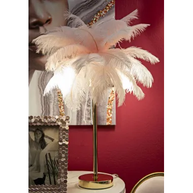 LAMPA STOŁOWA PALM RÓŻOWA 40X55 cm